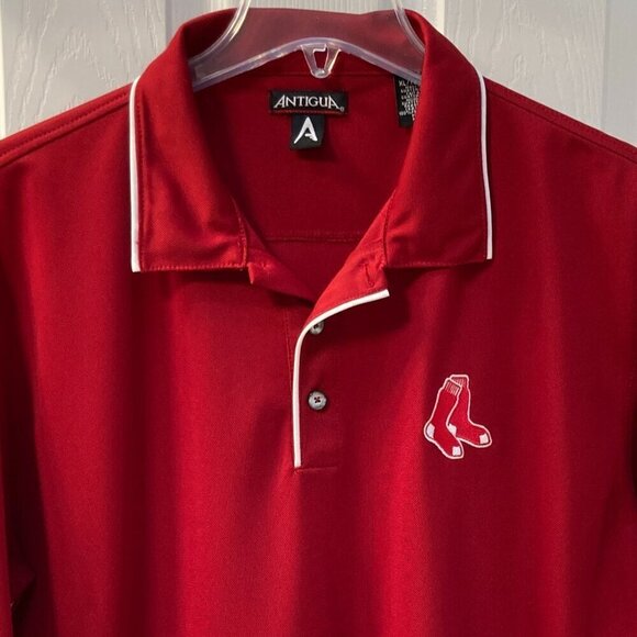 Boston Red Sox Polo Shirt Red with White Trim Size XL - Picture 2 of 7